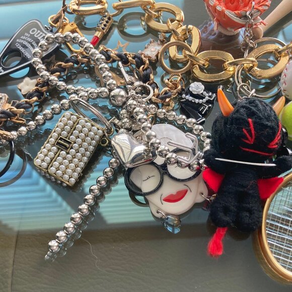 NYC Tennis Baseball Devil Key Chain Swag Purse Decor Fashion Trendy Bag Chain - Picture 3 of 5